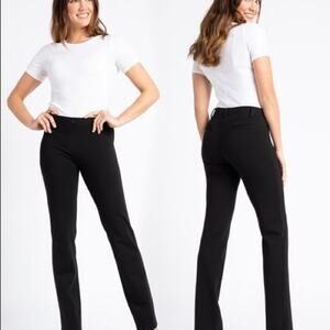 Betabrand | Black Classic Straight Leg Dress Yoga Pants Petite Small